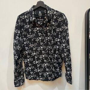 Volcom Black and White Floral Button Down Shirt